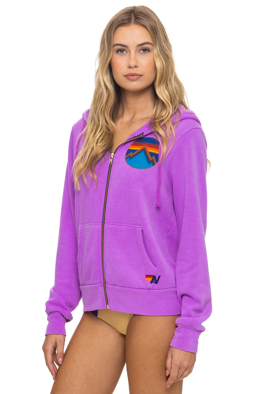 ALL SEASONS CIRCLE ZIP HOODIE - NEON PURPLE