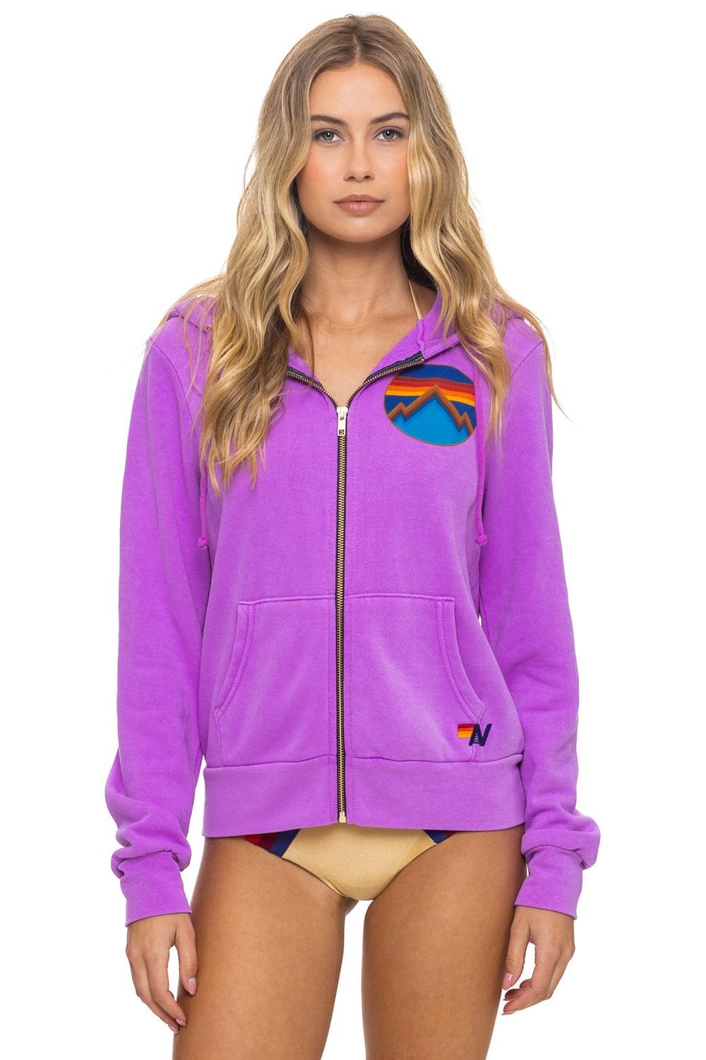 ALL SEASONS CIRCLE ZIP HOODIE - NEON PURPLE