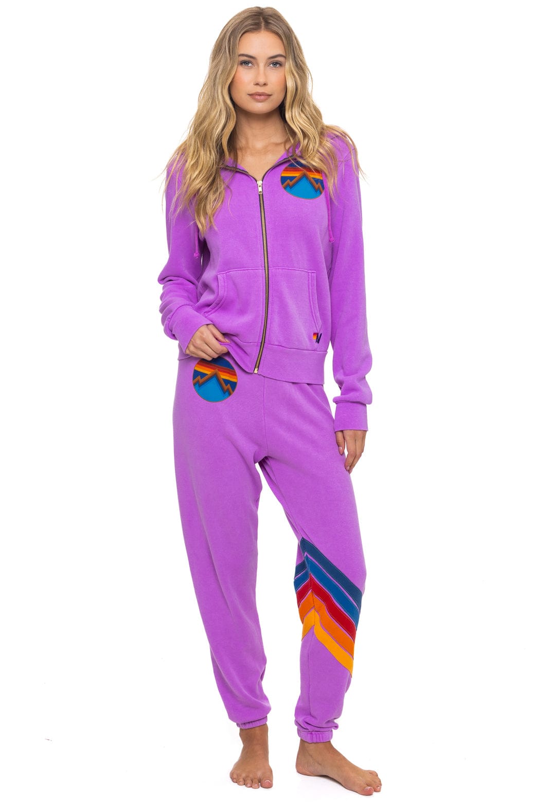 ALL SEASONS CIRCLE ZIP HOODIE - NEON PURPLE