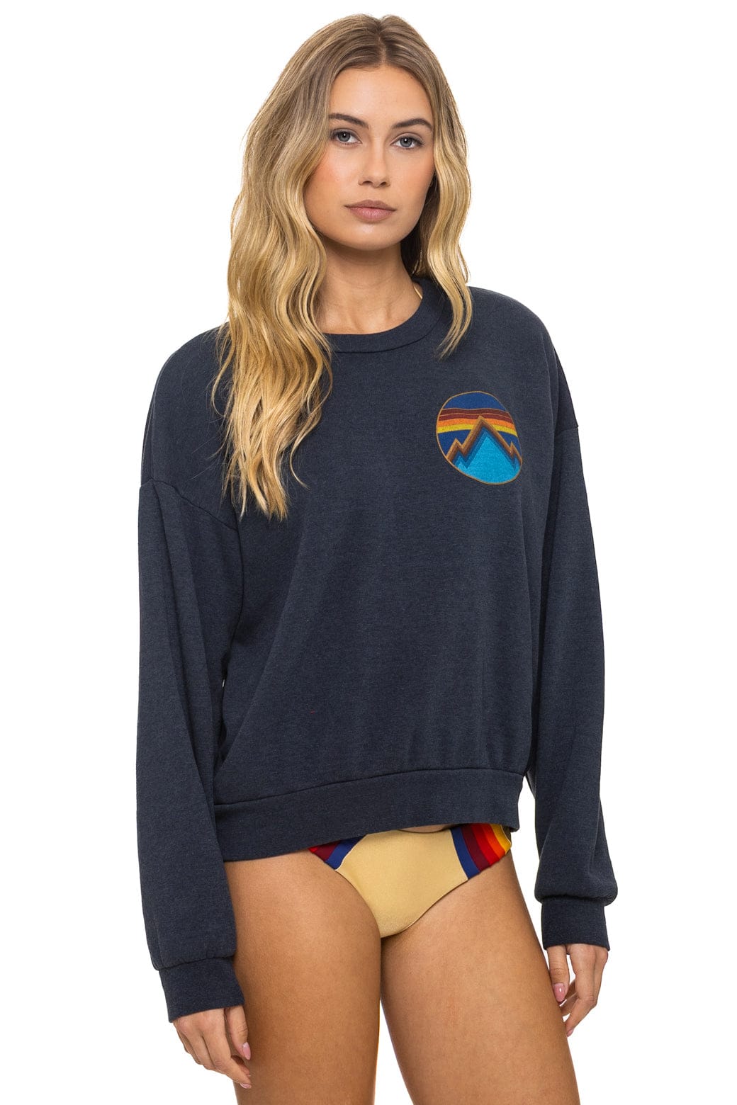 ALL SEASONS CIRCLE RELAXED CREW SWEATSHIRT - CHARCOAL