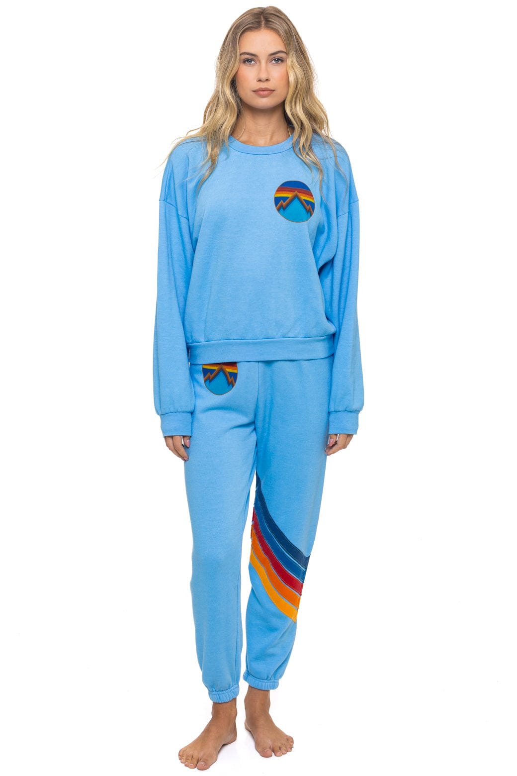 ALL SEASONS CIRCLE RELAXED CREW SWEATSHIRT - SKY