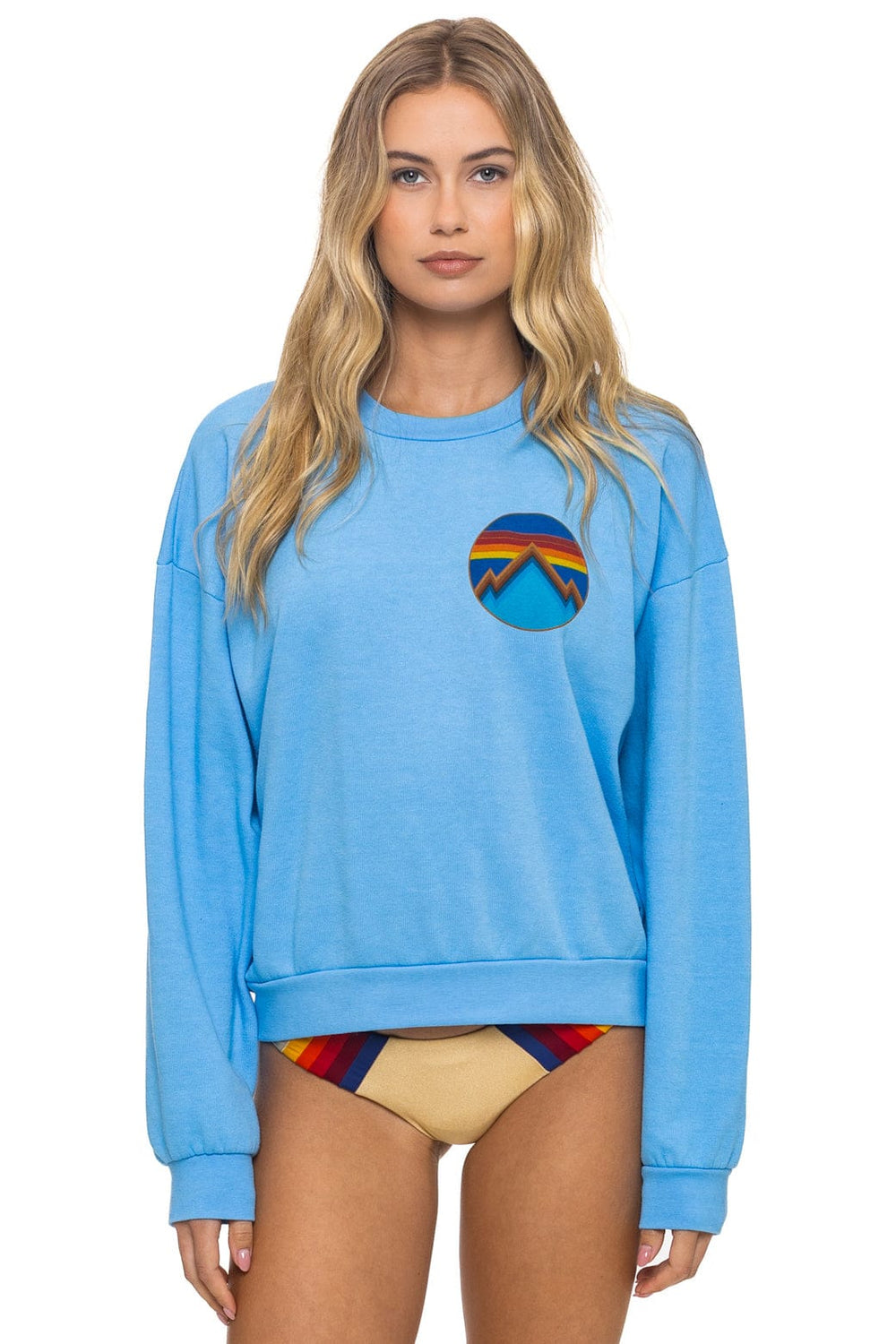 ALL SEASONS CIRCLE RELAXED CREW SWEATSHIRT - SKY