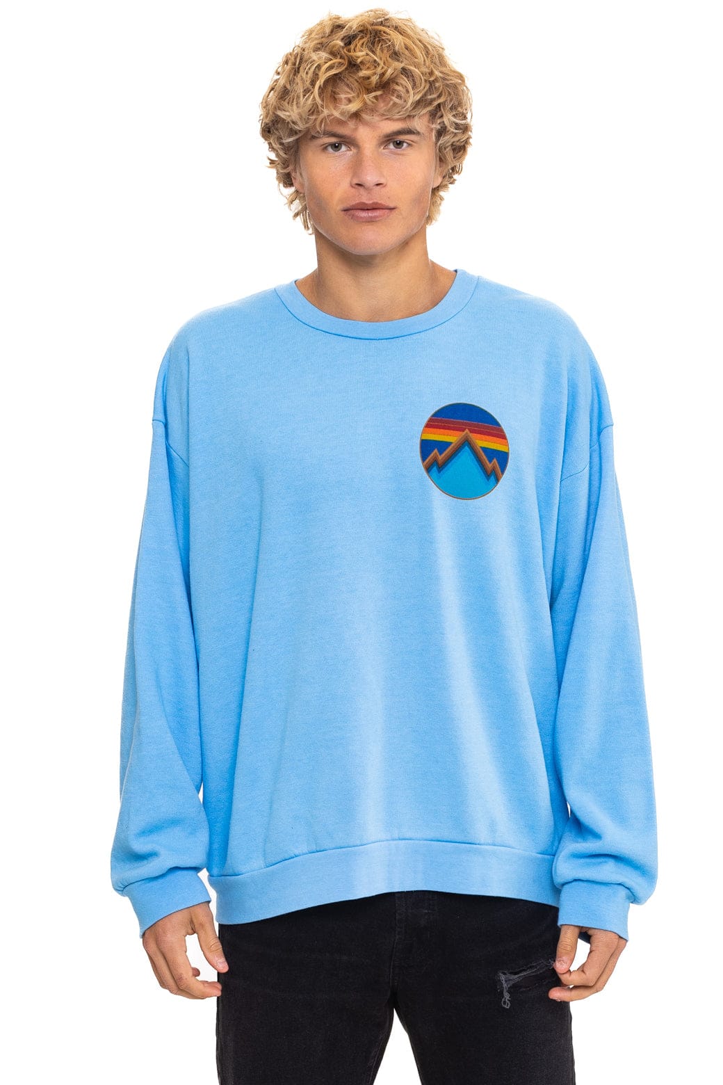 ALL SEASONS CIRCLE RELAXED CREW SWEATSHIRT - SKY