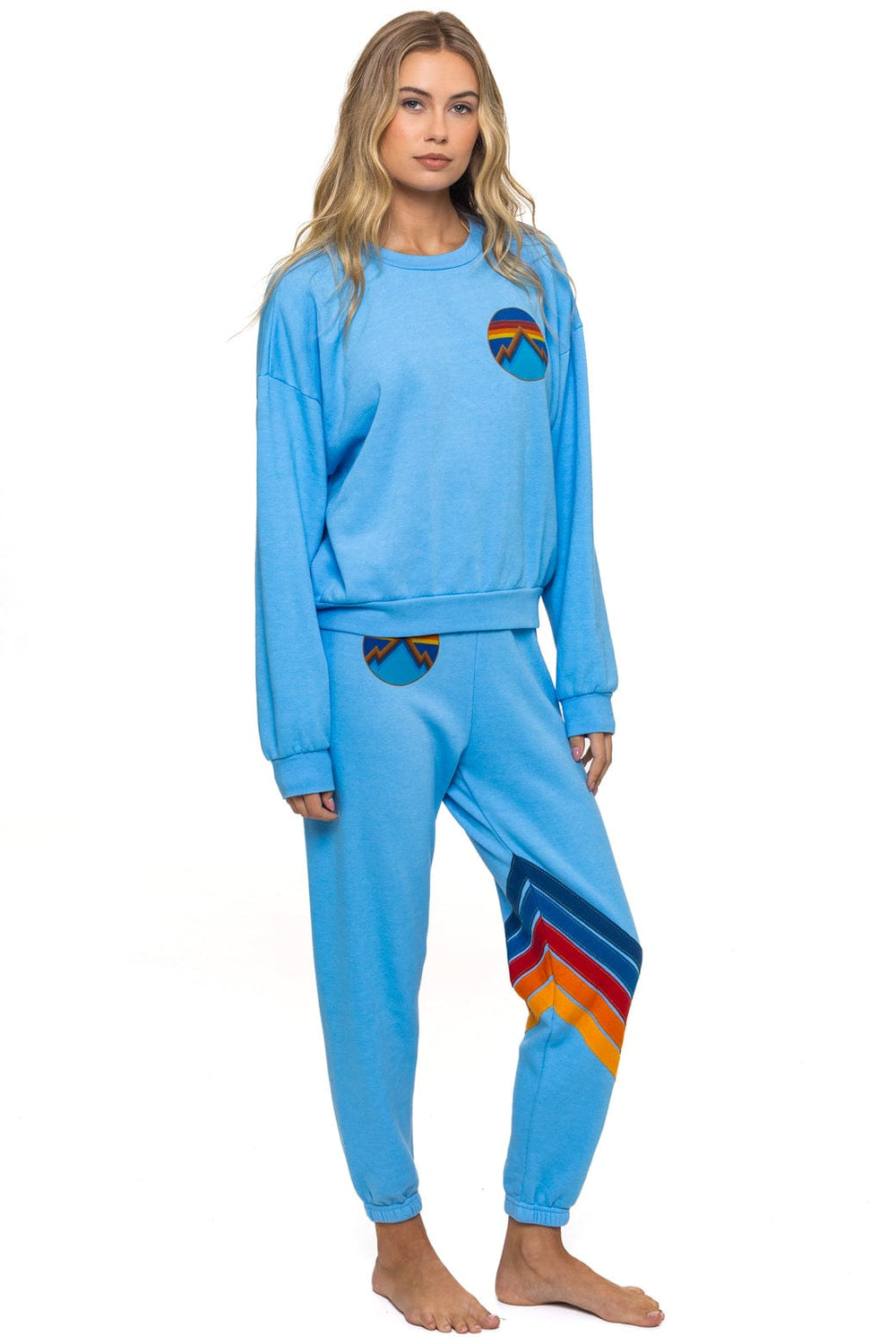 ALL SEASONS CIRCLE RELAXED CREW SWEATSHIRT - SKY