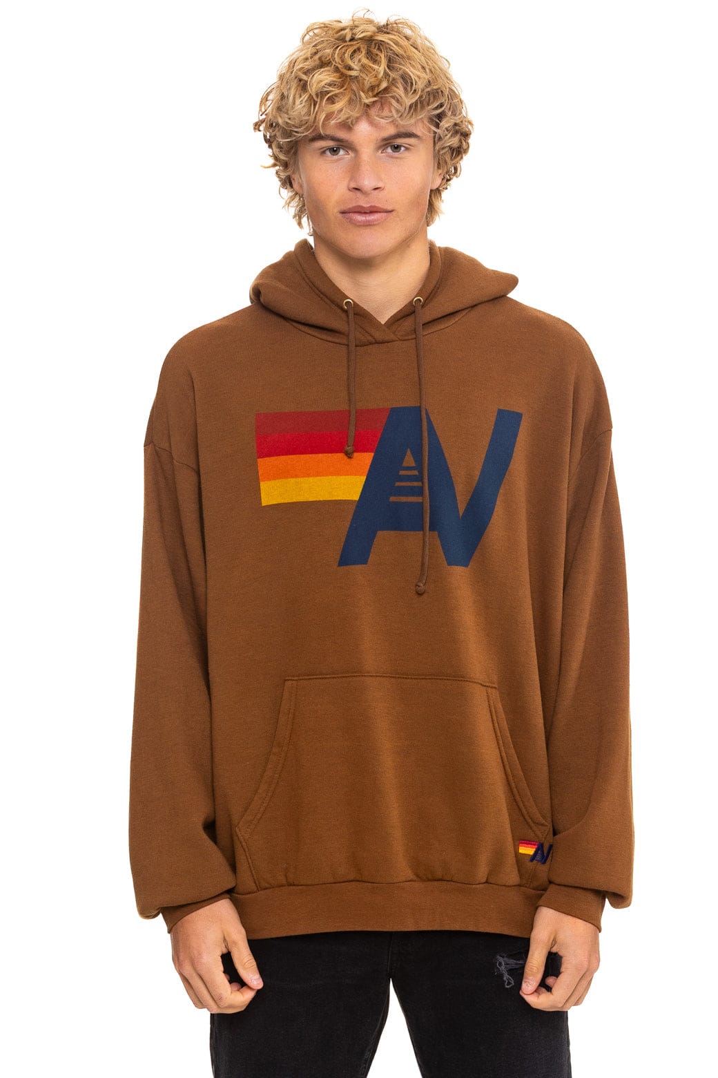 LOGO PULLOVER RELAXED HOODIE - CINNAMON