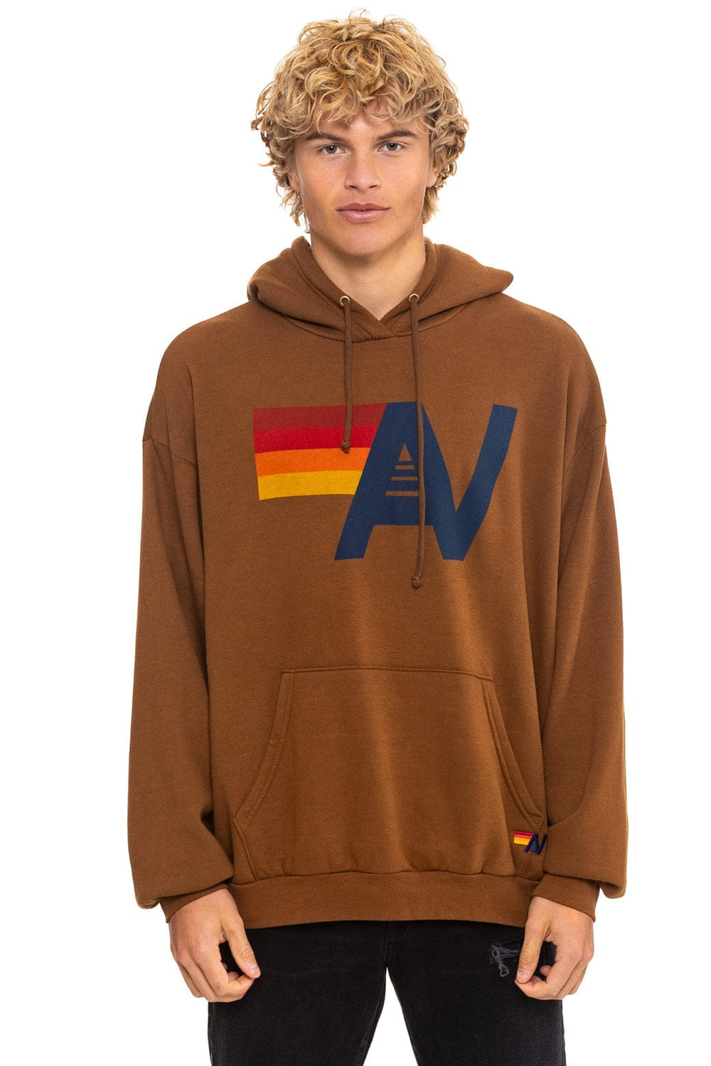 LOGO PULLOVER RELAXED HOODIE - CINNAMON