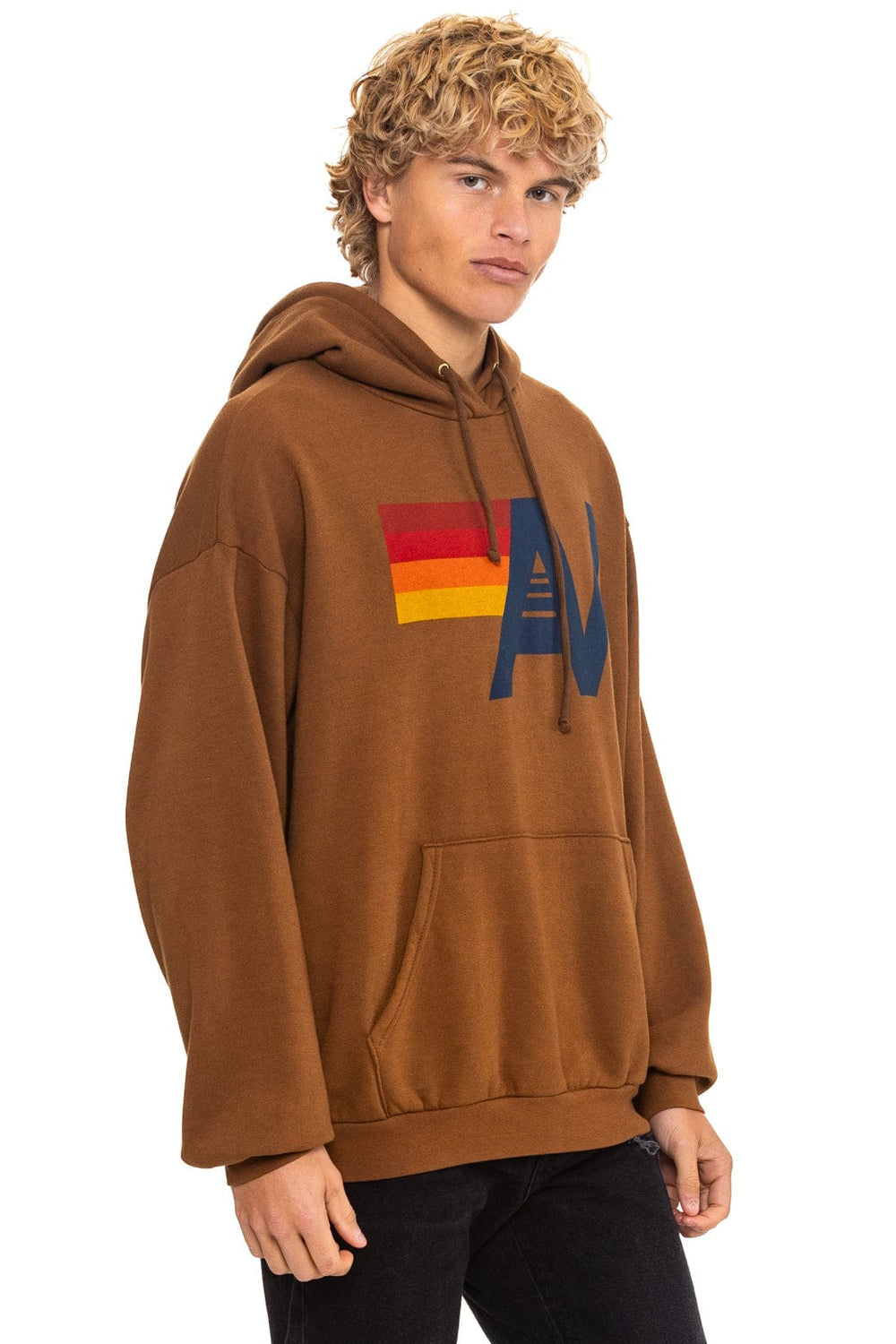 LOGO PULLOVER RELAXED HOODIE - CINNAMON