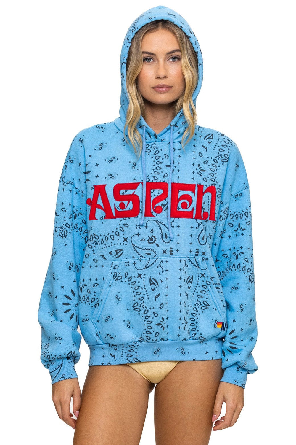 BANDANA ASPEN RELAXED PULLOVER HOODIE - SKY