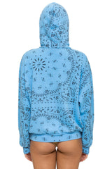 BANDANA ASPEN RELAXED PULLOVER HOODIE - SKY