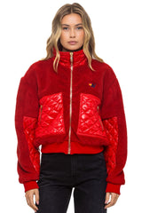 TEDDY FULL ZIP JACKET - CHERRY
