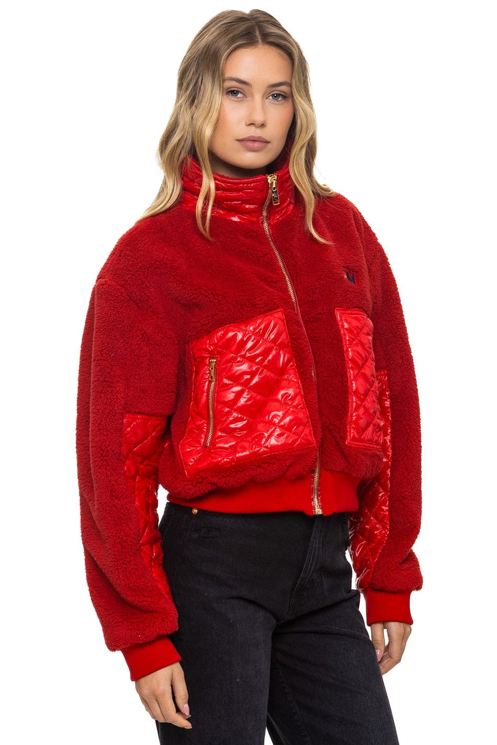 TEDDY FULL ZIP JACKET - CHERRY