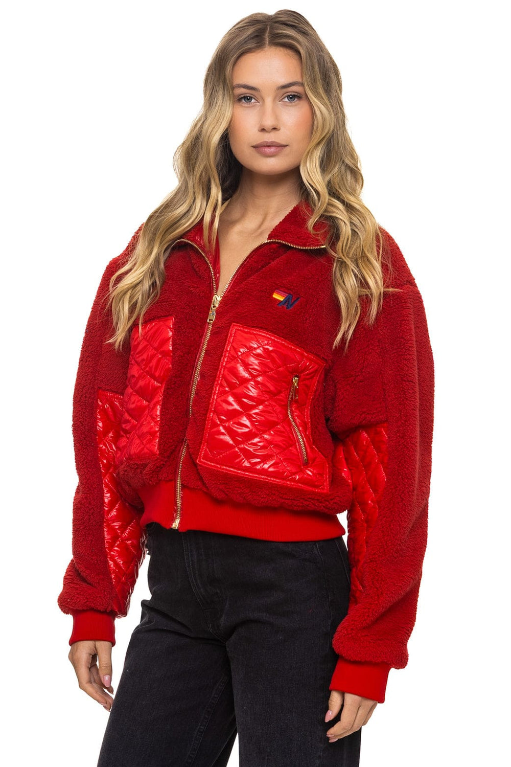 TEDDY FULL ZIP JACKET - CHERRY