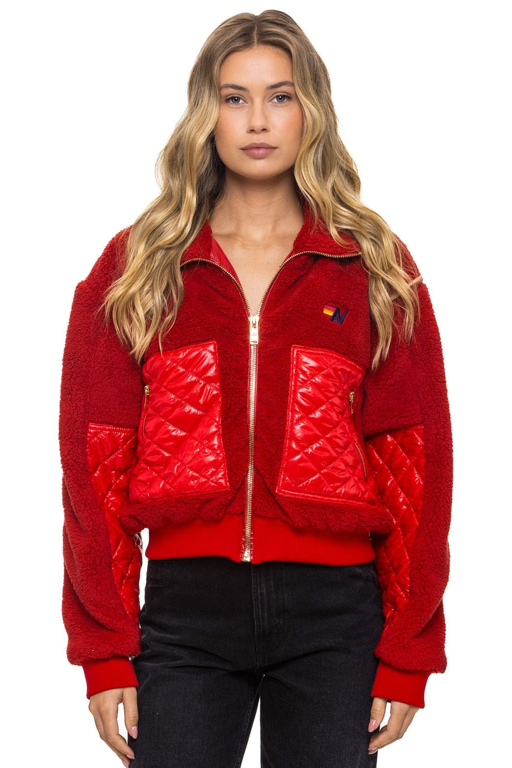 TEDDY FULL ZIP JACKET - CHERRY