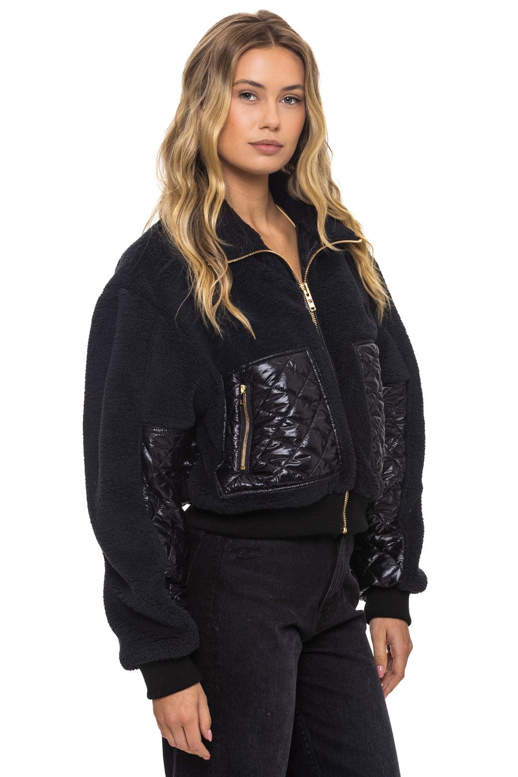 TEDDY FULL ZIP JACKET - BLACK