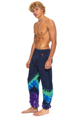 HAND DYED V SWEATPANTS - TIE DYE MIDNIGHT // PURPLE
