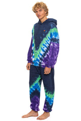 HAND DYED V SWEATPANTS - TIE DYE MIDNIGHT // PURPLE