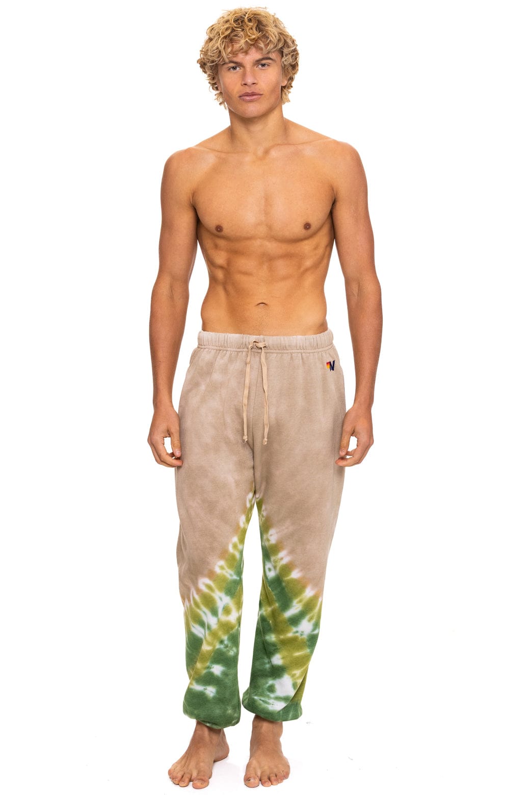 HAND DYED V SWEATPANTS - TIE DYE SAND // JUNGLE