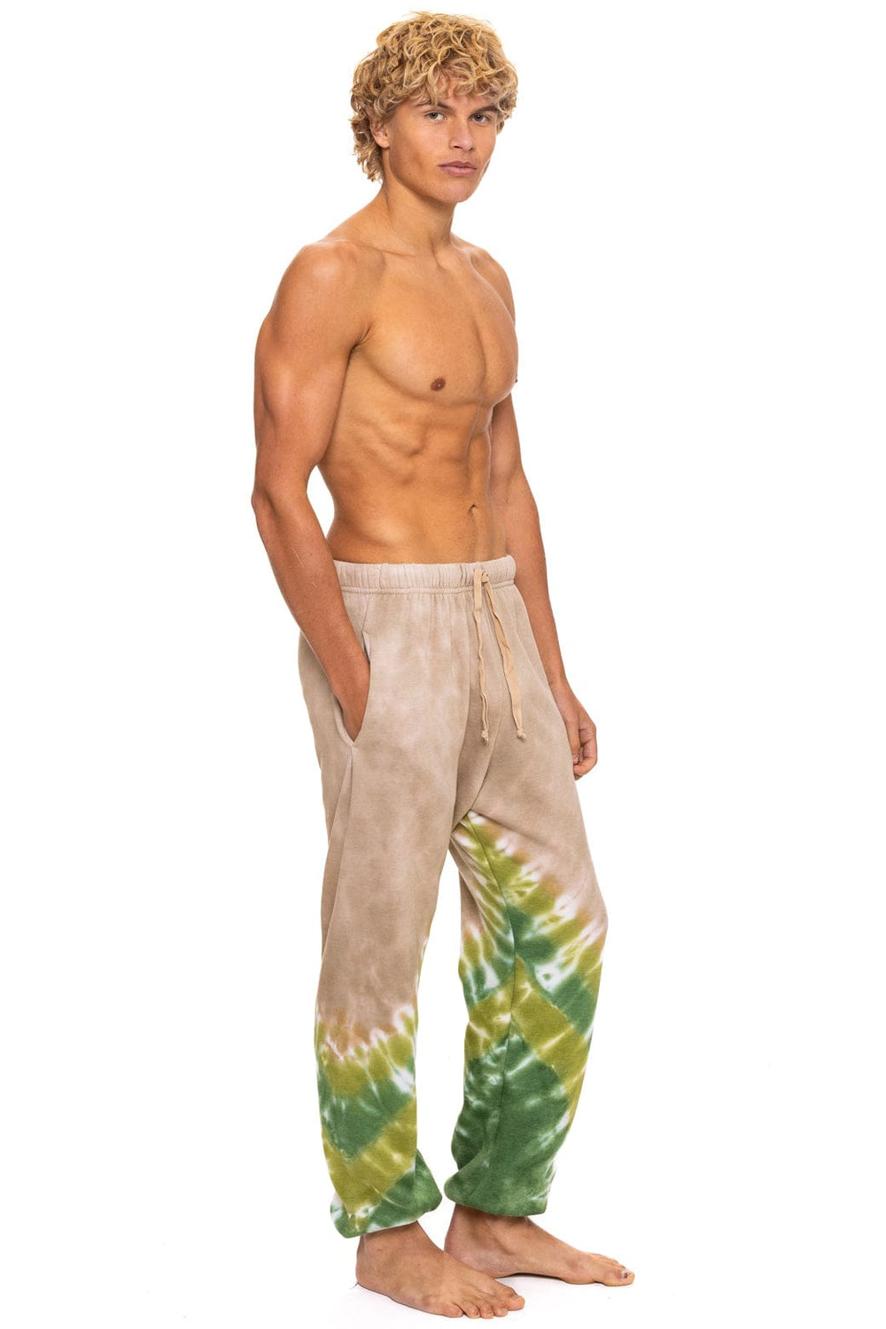 HAND DYED V SWEATPANTS - TIE DYE SAND // JUNGLE