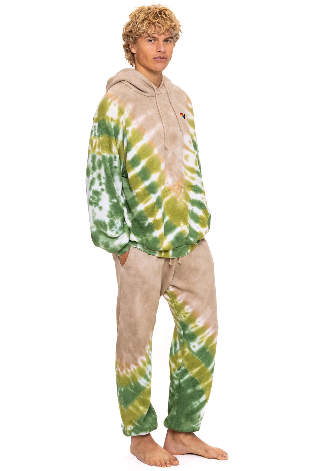 HAND DYED V SWEATPANTS - TIE DYE SAND // JUNGLE