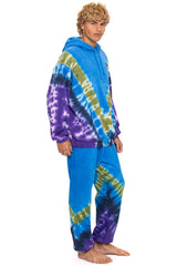 HAND DYED V SWEATPANTS - TIE DYE OCEAN // PURPLE