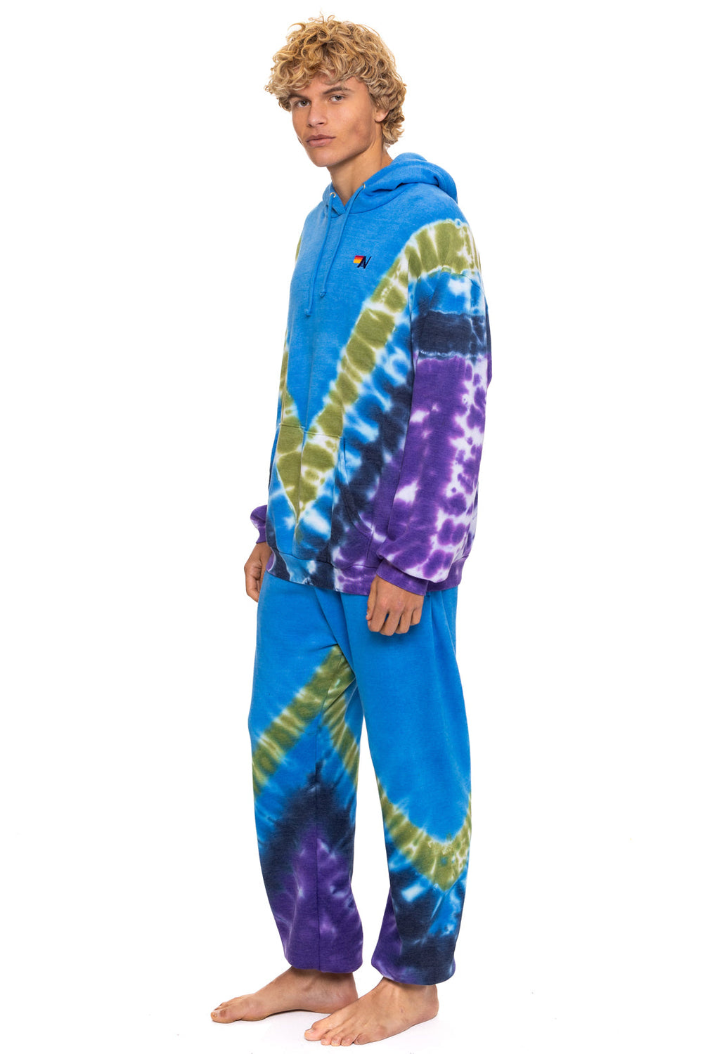 HAND DYED V SWEATPANTS - TIE DYE OCEAN // PURPLE