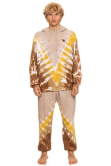 HAND DYED V SWEATPANTS - TIE DYE SAND // CINNAMON