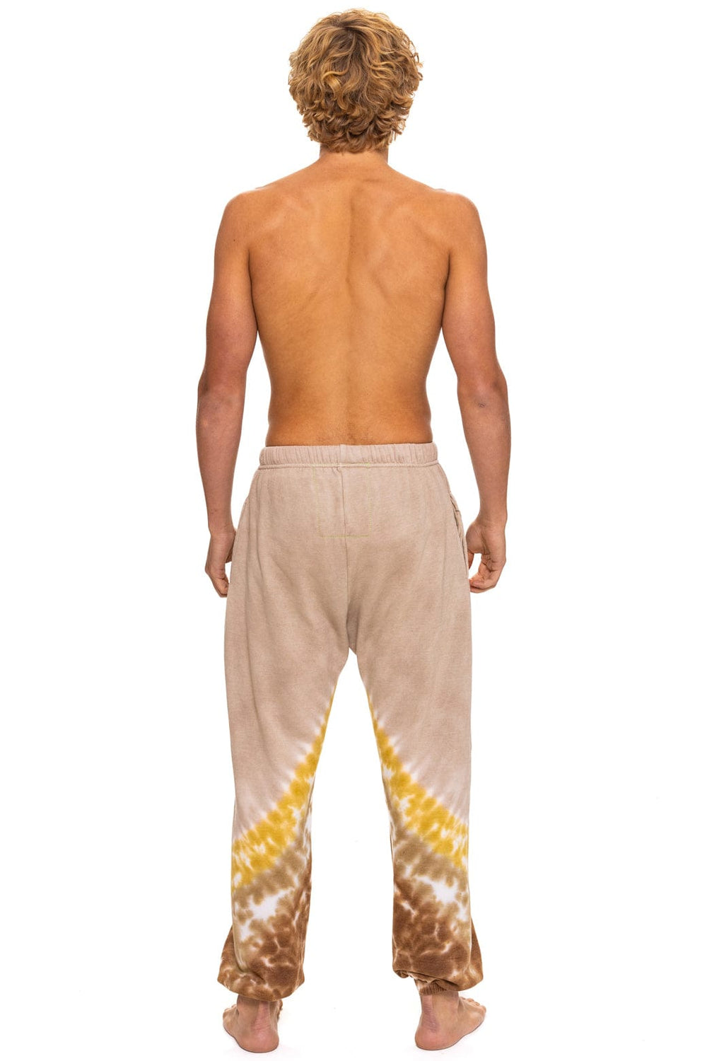 HAND DYED V SWEATPANTS - TIE DYE SAND // CINNAMON