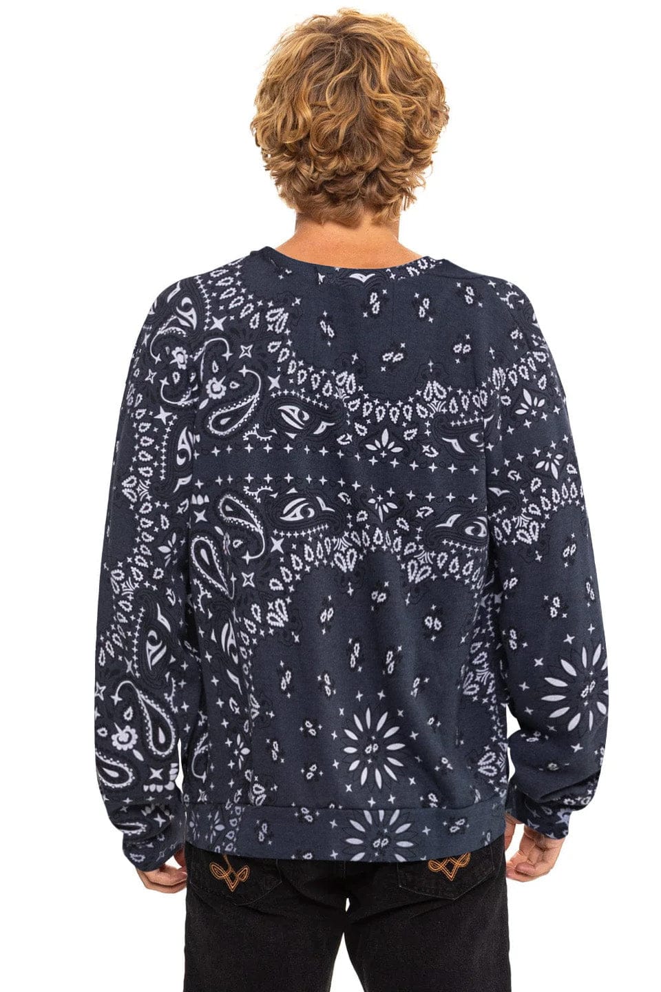 BANDANA RELAXED CREW SWEATSHIRT - CHARCOAL