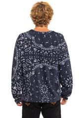 BANDANA RELAXED CREW SWEATSHIRT - CHARCOAL