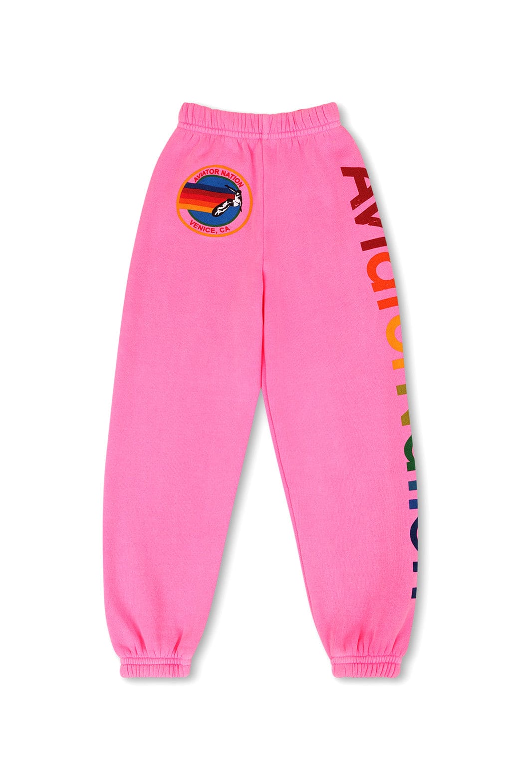 KID'S AVIATOR NATION SWEATPANTS - NEON PINK